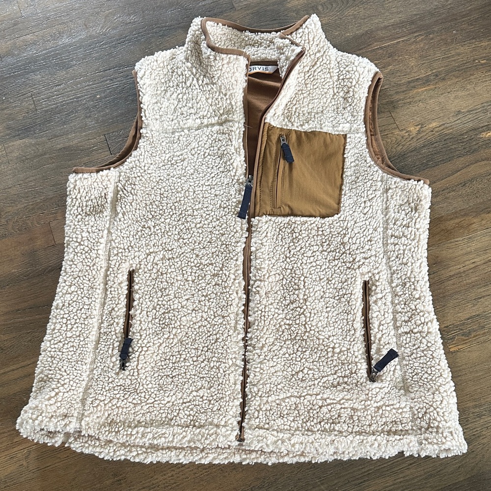 Orvis Brown Sherpa Fleece Vest